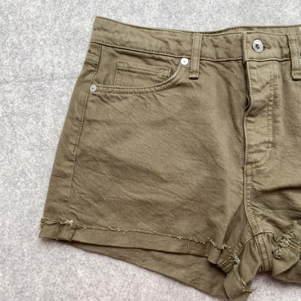 Rag & Bone Jean Shorts Womens 28 (32x2) Light Olive Green Cutoff Frayed - Picture 9 of 16